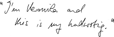 Veronika Burian's handwriting